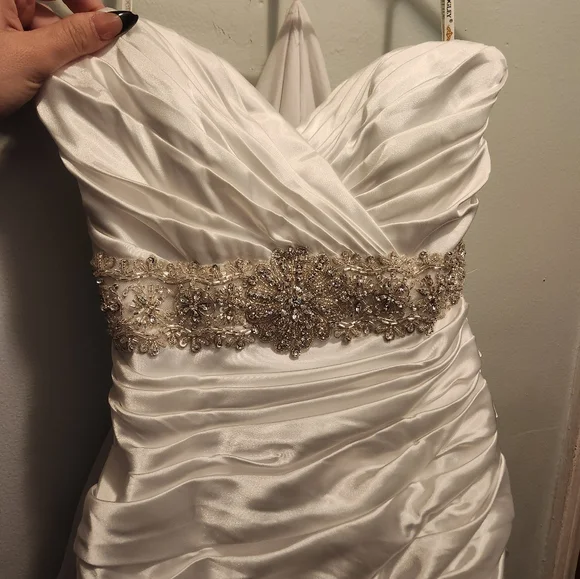 Maggie Sottero | Dresses | Maggie Sottero White Wedding Dress With Gold  Embellishments | Poshmark